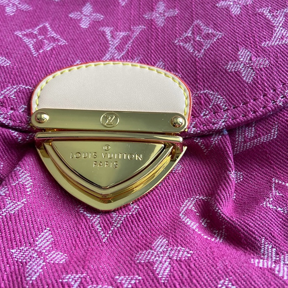 Louis Vuitton Fuchsia Denim Monogram Denim Mini Pleaty Bag - Picture 4 of 7